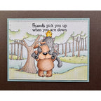 Purple Onion Designs Piggy Back Unmounted Cling Stamp pod5023 friends pick you up when you are down