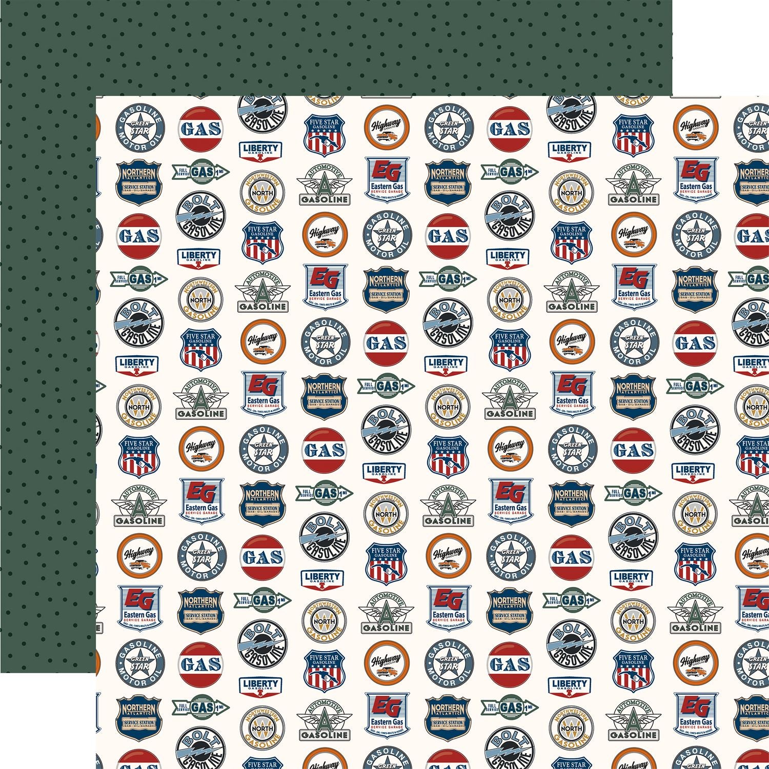 Carta Bella Cars 12 x 12 Collection Kit cbcar491016 Vintage Gas Station Logos