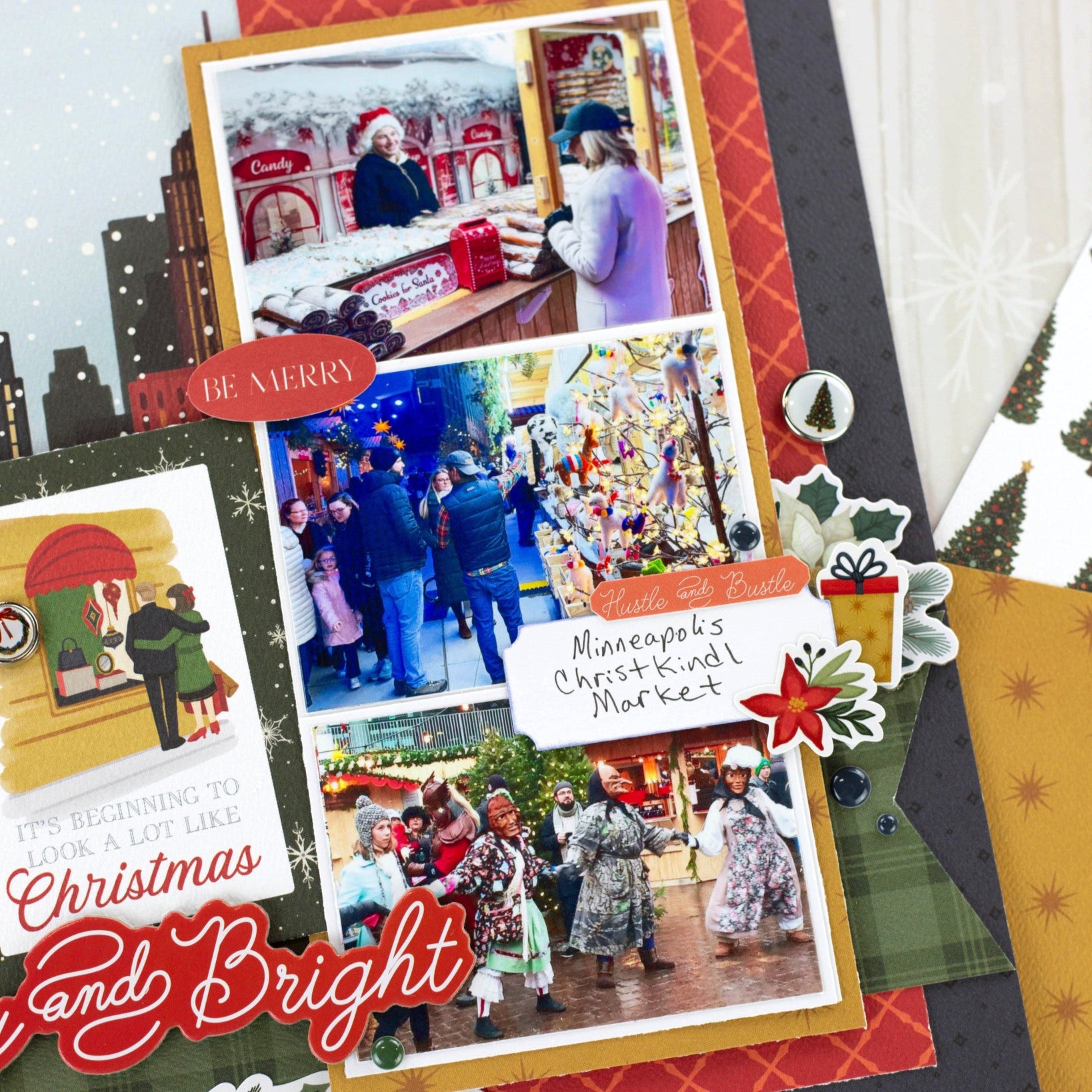 Carta Bella Christmas In The City 12 x 12 Mega Bundle cbcic456050 Holiday Market Layout