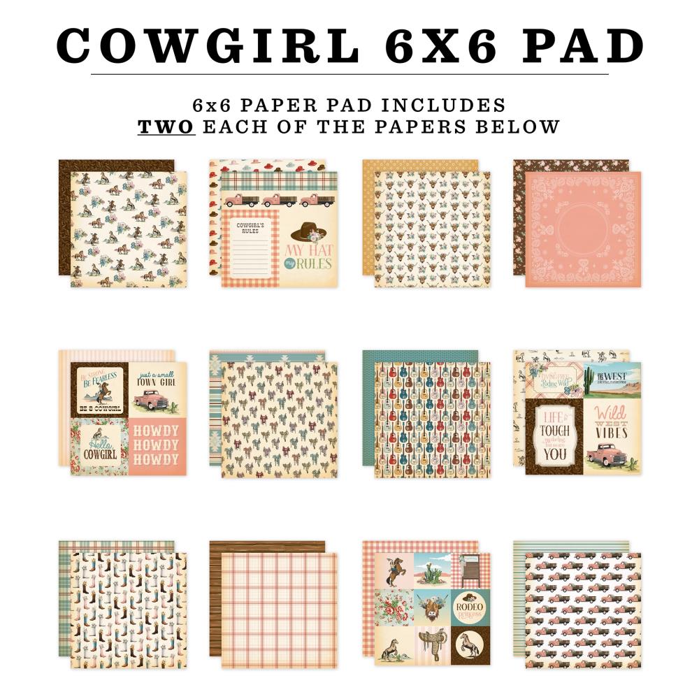 Carta Bella Cowgirl 6 x 6 Paper Pad cbcg436023 Detailed Image