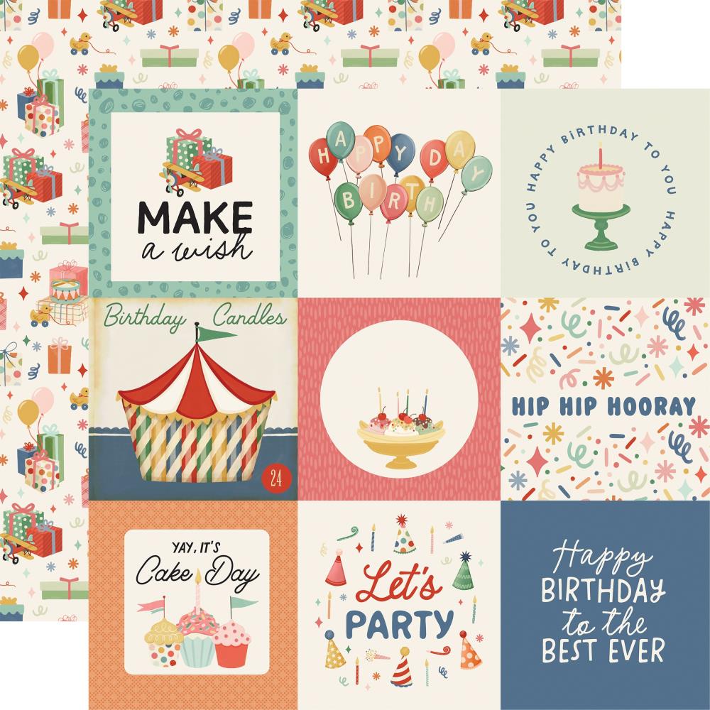 Carta Bella They Say It's Your Birthday 12 x 12 Collection Kit cbys481016 4x4 Journaling Cards