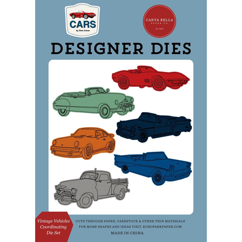 Carta Bella Vintage Vehicles Clear Stamps And Dies Bundle CBCAR491041 Coordinating Dies Set