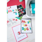 Sizzix Oh So Merry Thinlits Die Set 667166 pink and silver snowflakes ornaments merry and bright cards