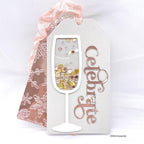 CZ Design Champagne Flute Wafer Die czd220 Diecember Celebrate Tag