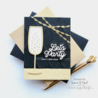 CZ Design Champagne Flute Wafer Die czd220 Diecember New Years Card