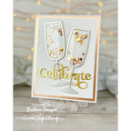 CZ Design Champagne Flute Wafer Die czd220 Diecember Celebrate Card
