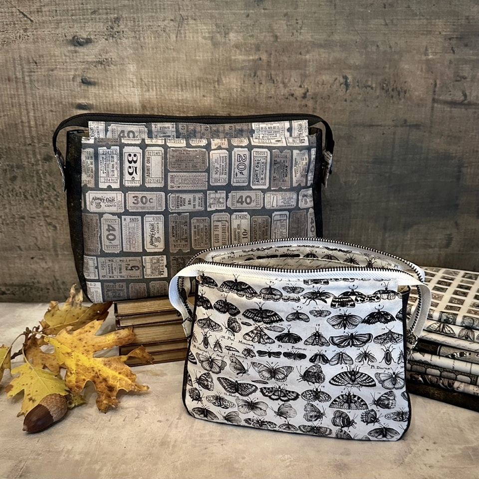 Tim Holtz Fabric By The Yard Charcoal Moths pwth315 Eclectic Elements Palette | color-code:ALT01
