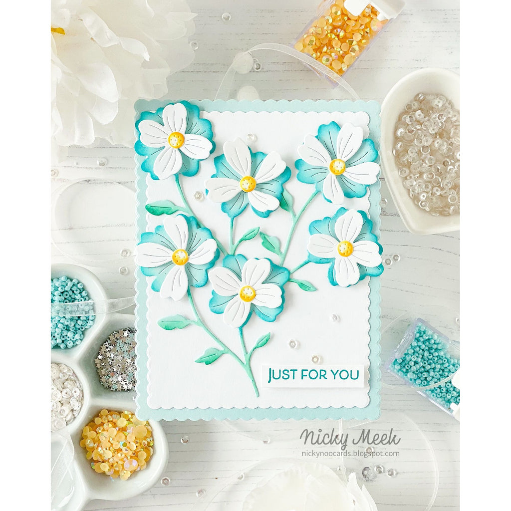 Simon Says Stamp Charming Flower Stem Wafer Dies s997 STAMPtember For You Card
