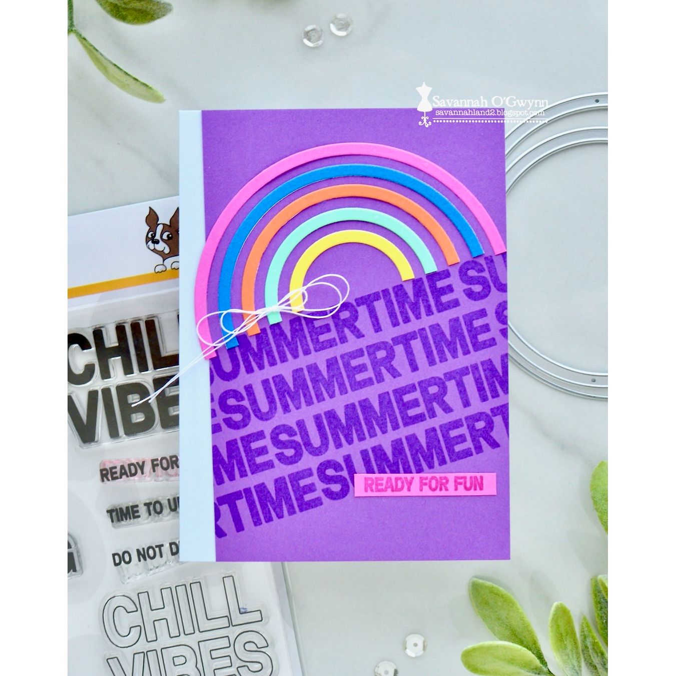 Simon Says Clear Stamps Chill Vibes 2408msc Shine On Savannah O'Gwynn Summer Rainbow Card | color-code:ALT02