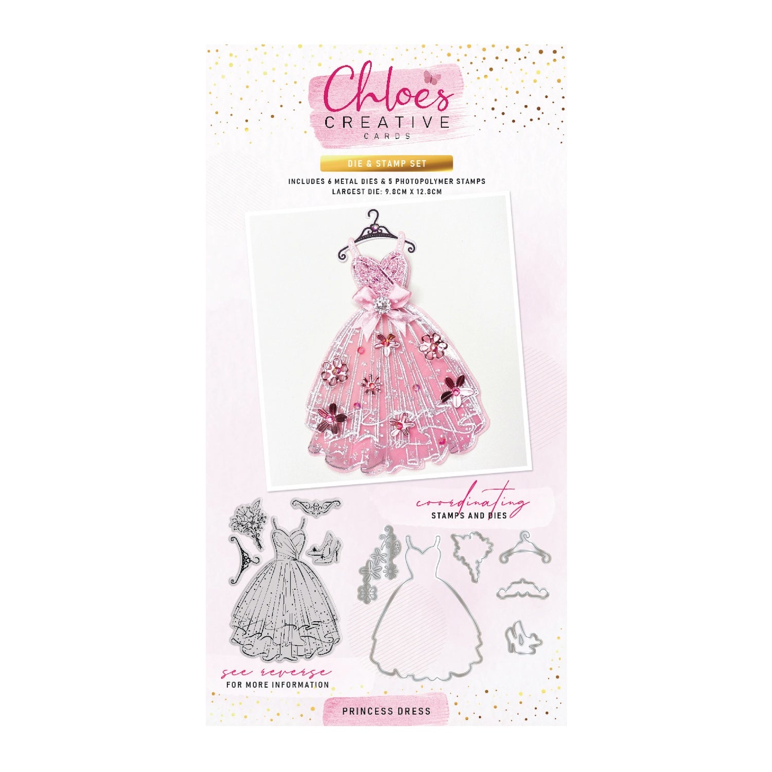 Chloe's Creative Cards Princess Dress Die and Stamp Set c-diest-princd