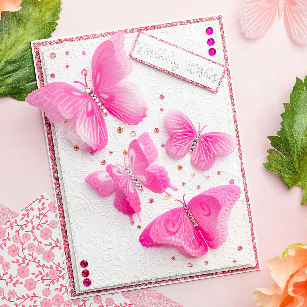 Chloe’s Creative Cards Printed Delightful Butterfly Ombre Vellum c-vpad-5x7dbut birthday wishes