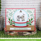Lawn Fawn Holly Leaves Border Dies lf3257 under the mistletoe