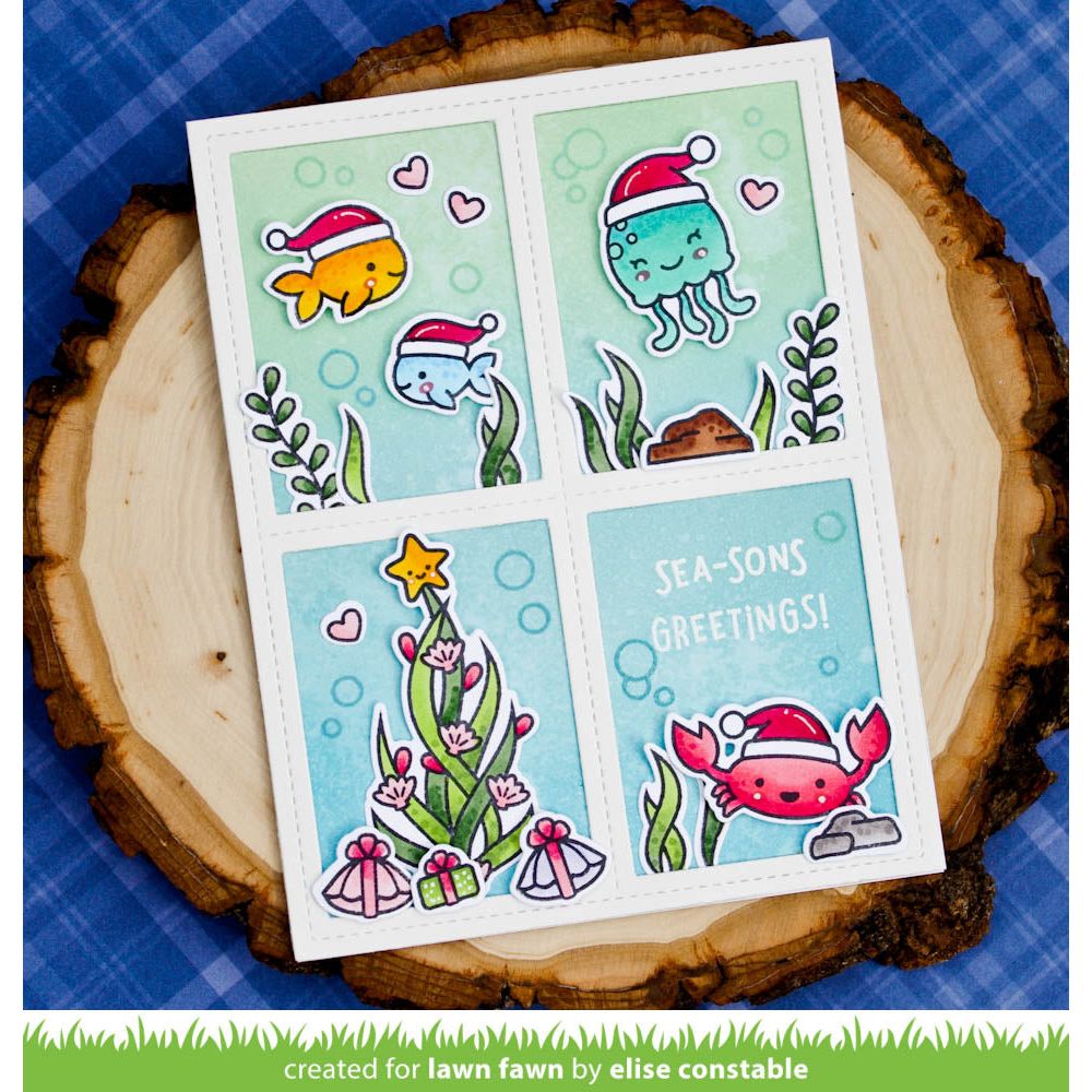 Lawn Fawn Foursquare Backdrop Landscape Custom Craft Dies lf2064 Sea-Sons Greetings