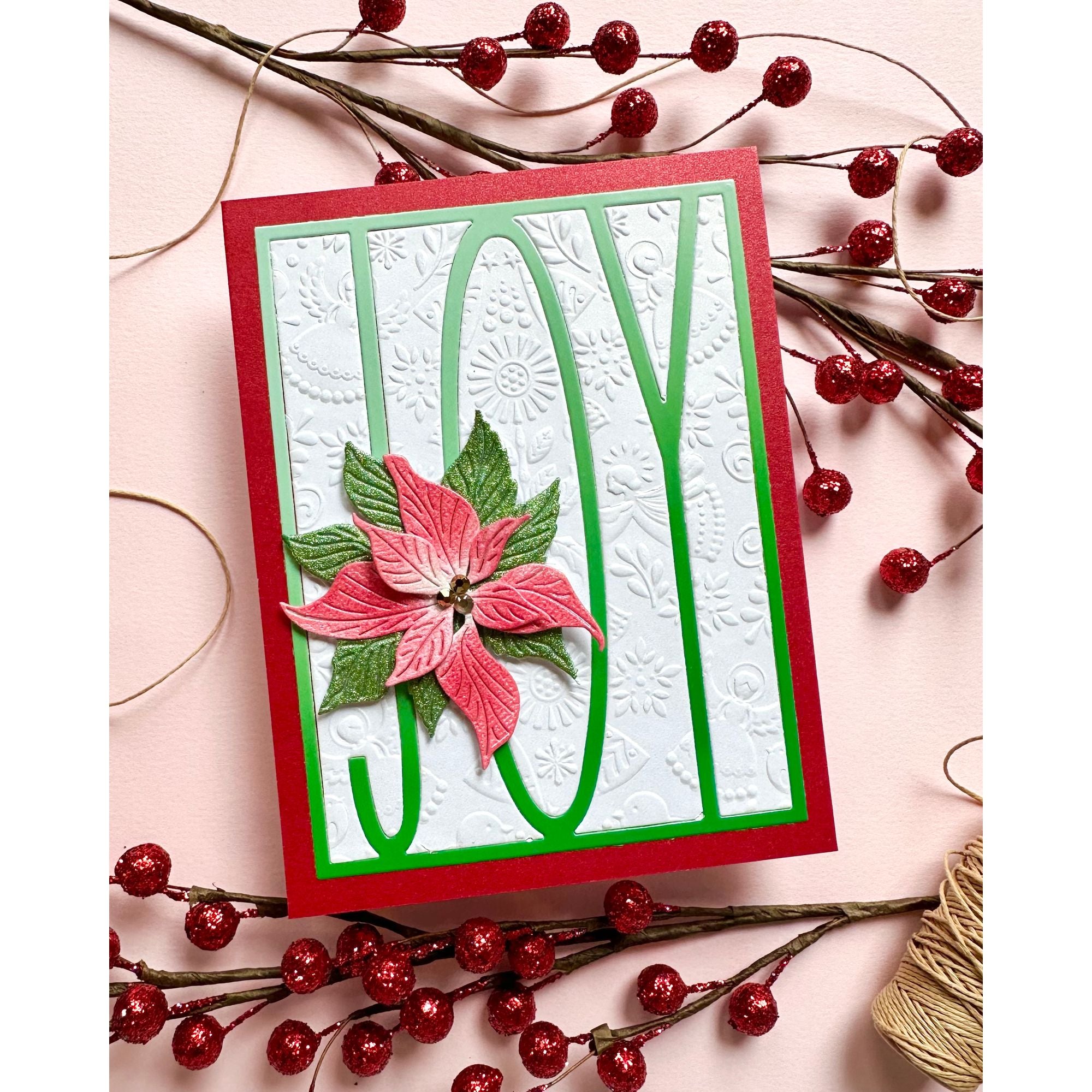 Simon Says Stamp Embossing Folder Christmas Angels sf567 And Everything Nice Christmas Card