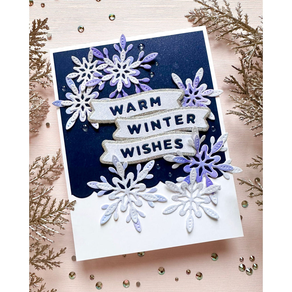 Simon Says Stamp Chunky A2 Scallop Rectangles Wafer Dies 1368sd DieCember Winter Card