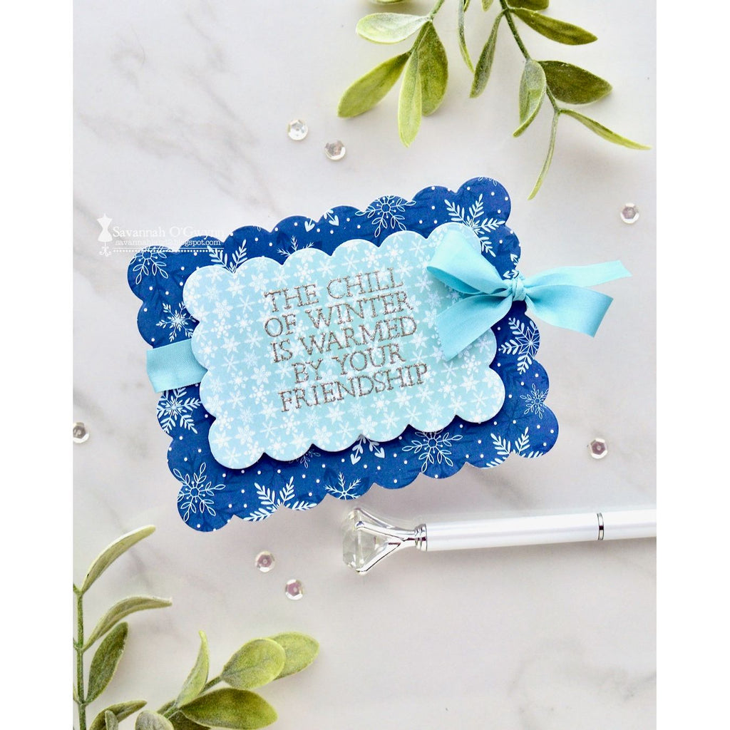 Simon Says Stamp Chunky A2 Scallop Rectangles Wafer Dies 1368sd DieCember Friend Card | color-code:ALT01