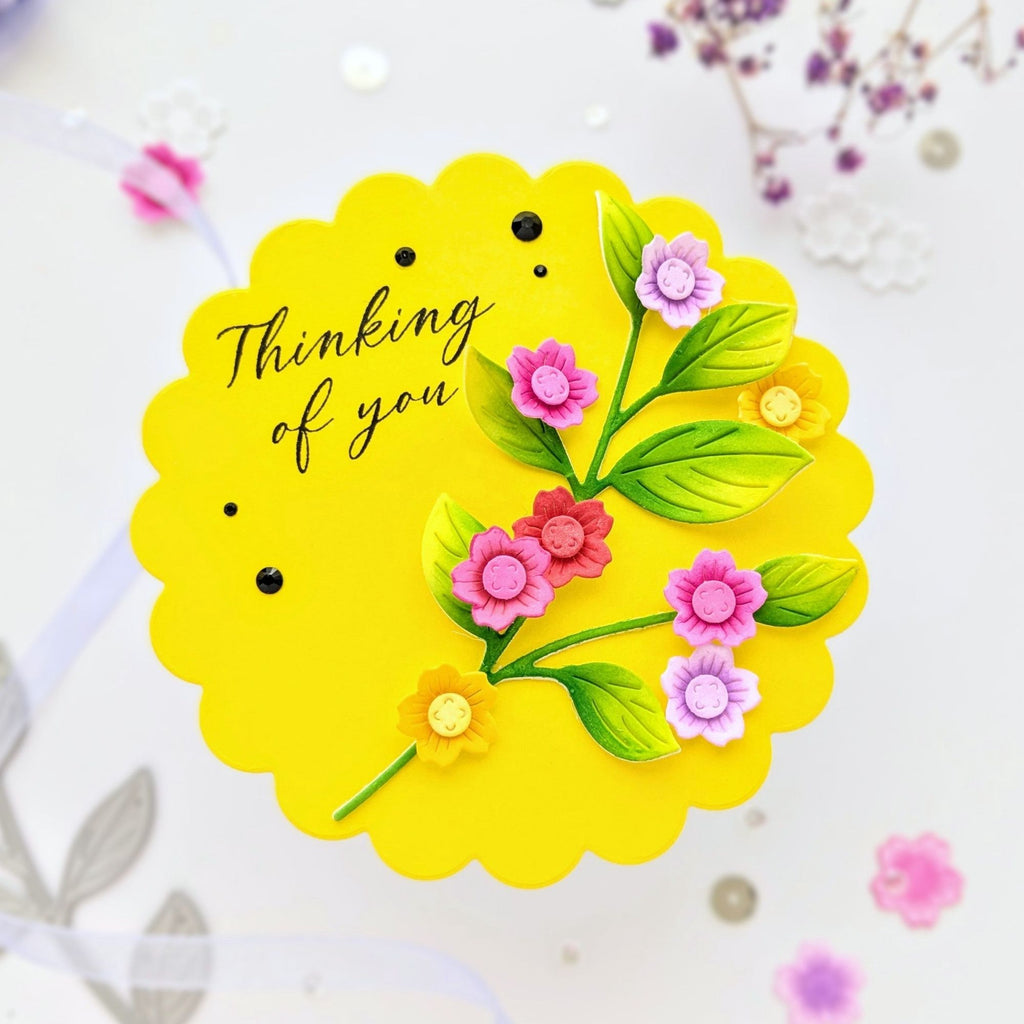 Simon Says Stamp Chunky Scallop Circles Wafer Dies 1369sd Happy Camper Thinking of You Card