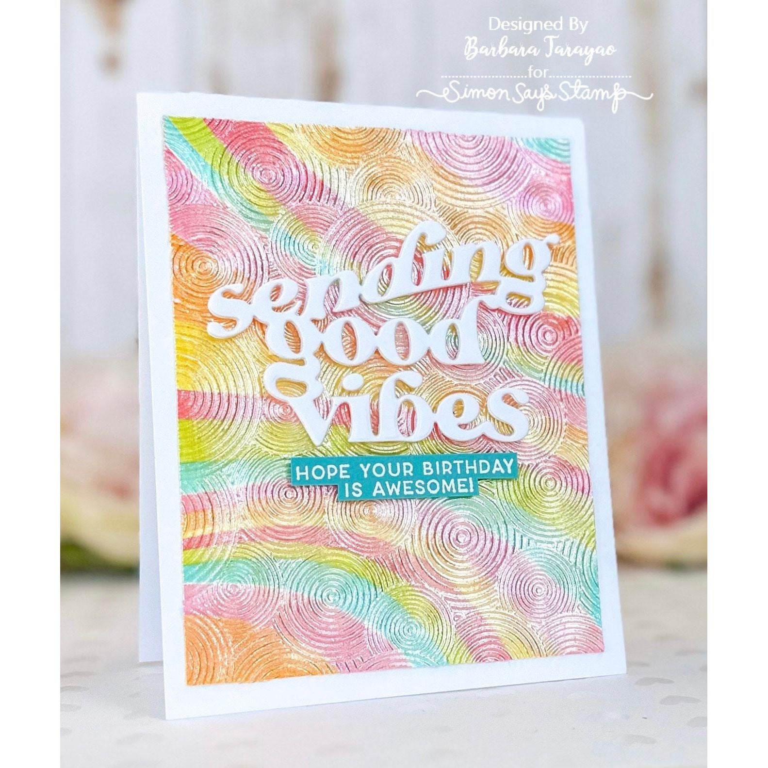 Simon Says Stamp Embossing Folder Circle Hoops sf322 Out Of This World Birthday Card | color-code:ALT04