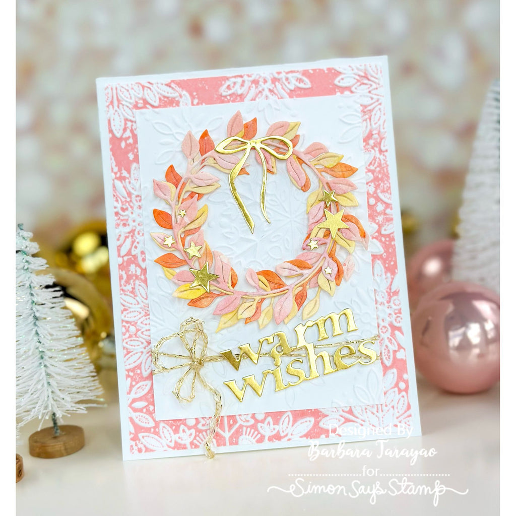 Simon Says Stamp Classic Leaf Ring Wafer Dies s1087 DieCember Christmas Card | color-code:ALT01