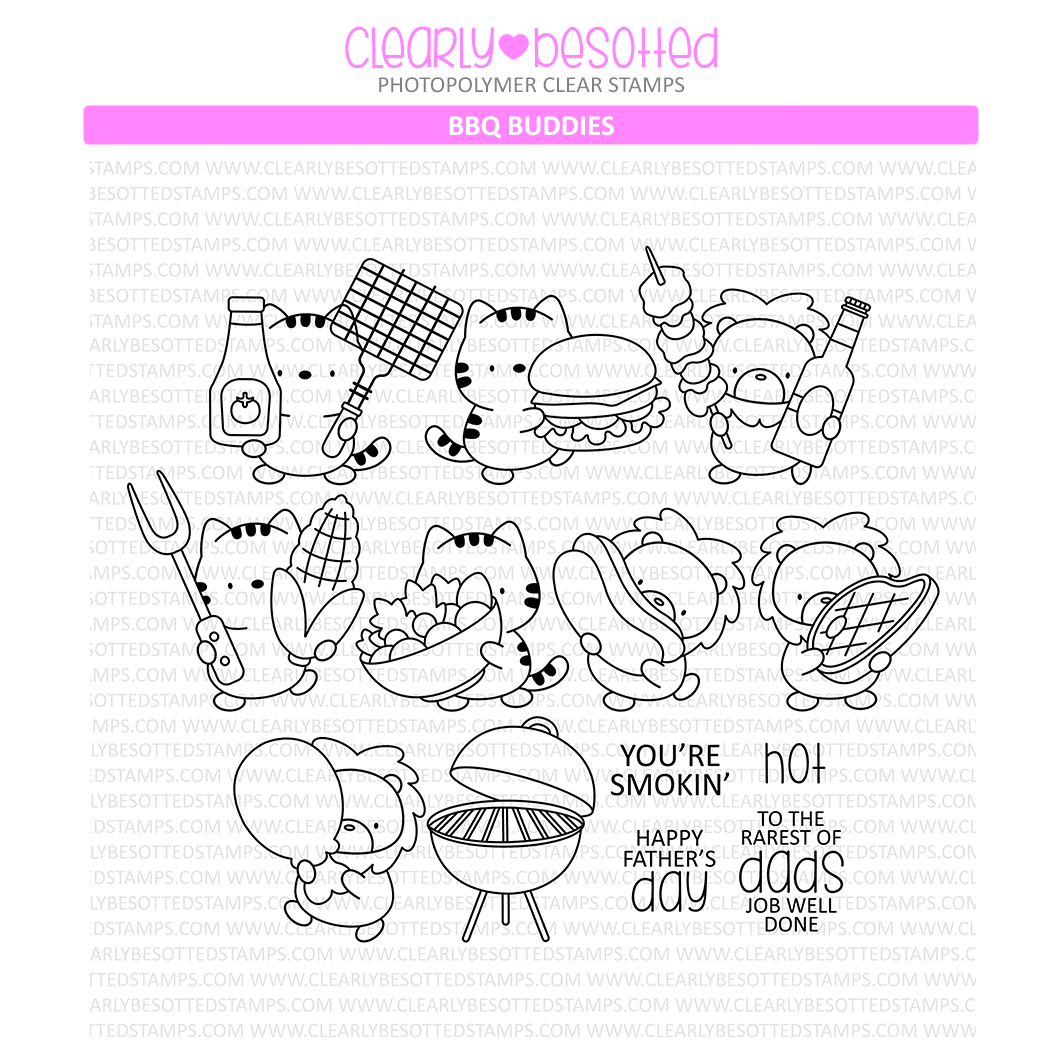 Clearly Besotted BBQ Buddies Clear Stamps