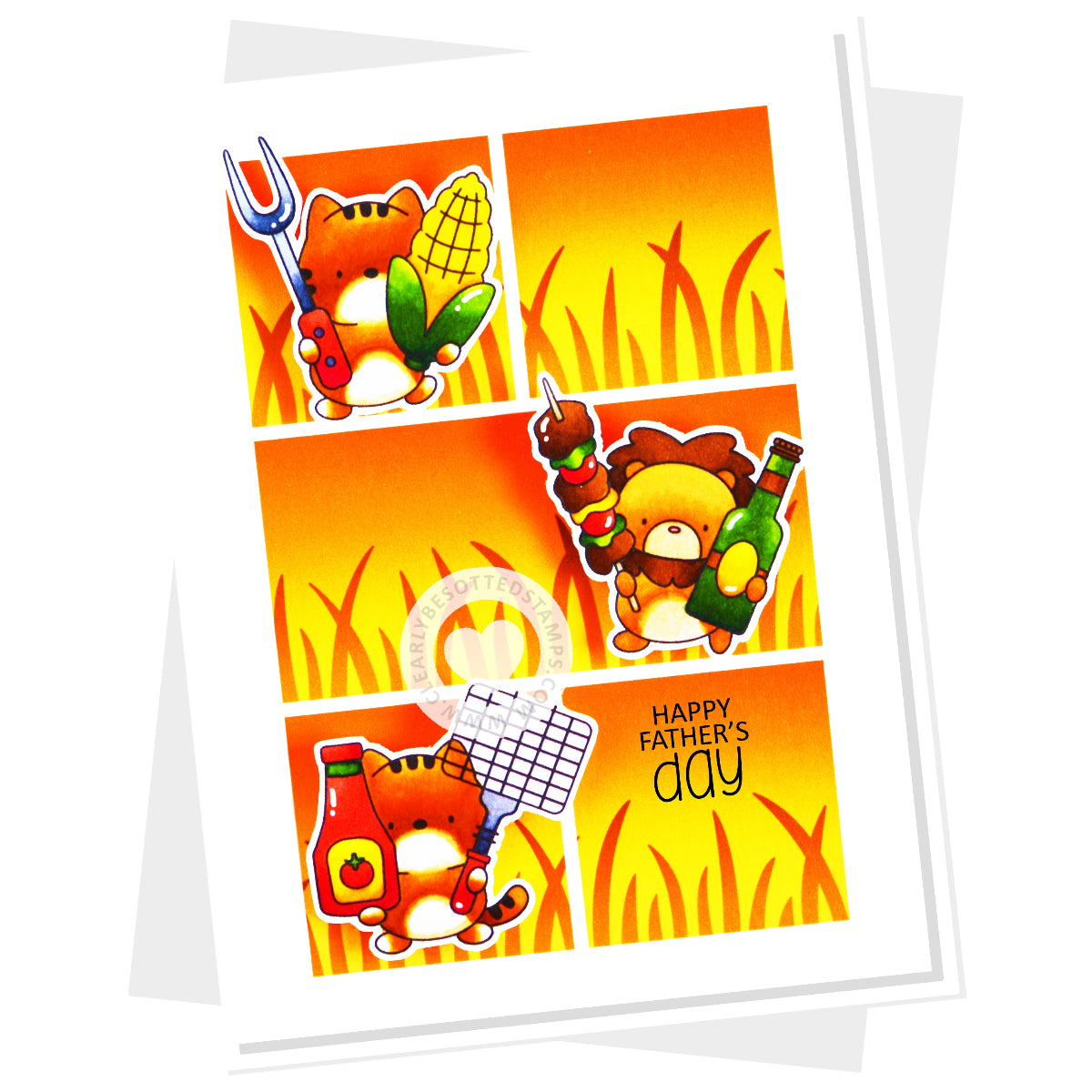 Clearly Besotted BBQ Buddies Clear Stamps fire