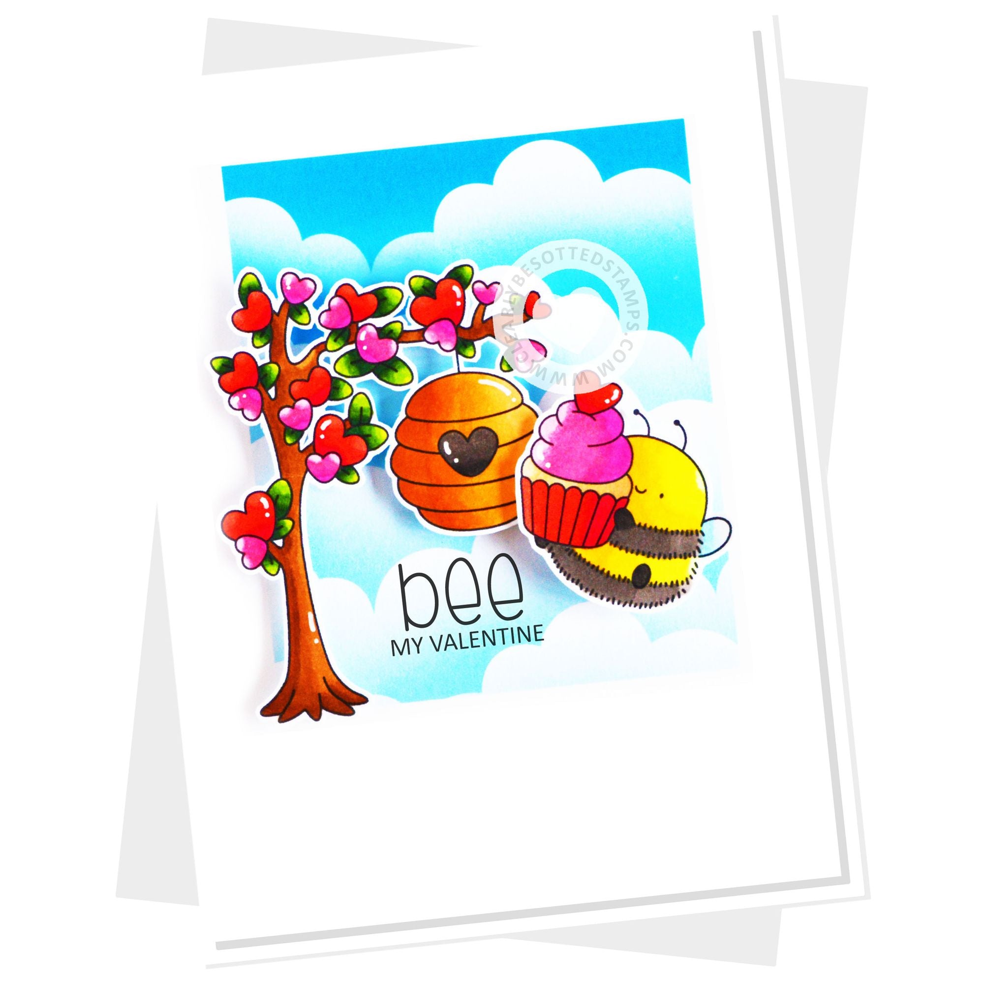 Clearly Besotted Bee Mine Clear Stamps hearts