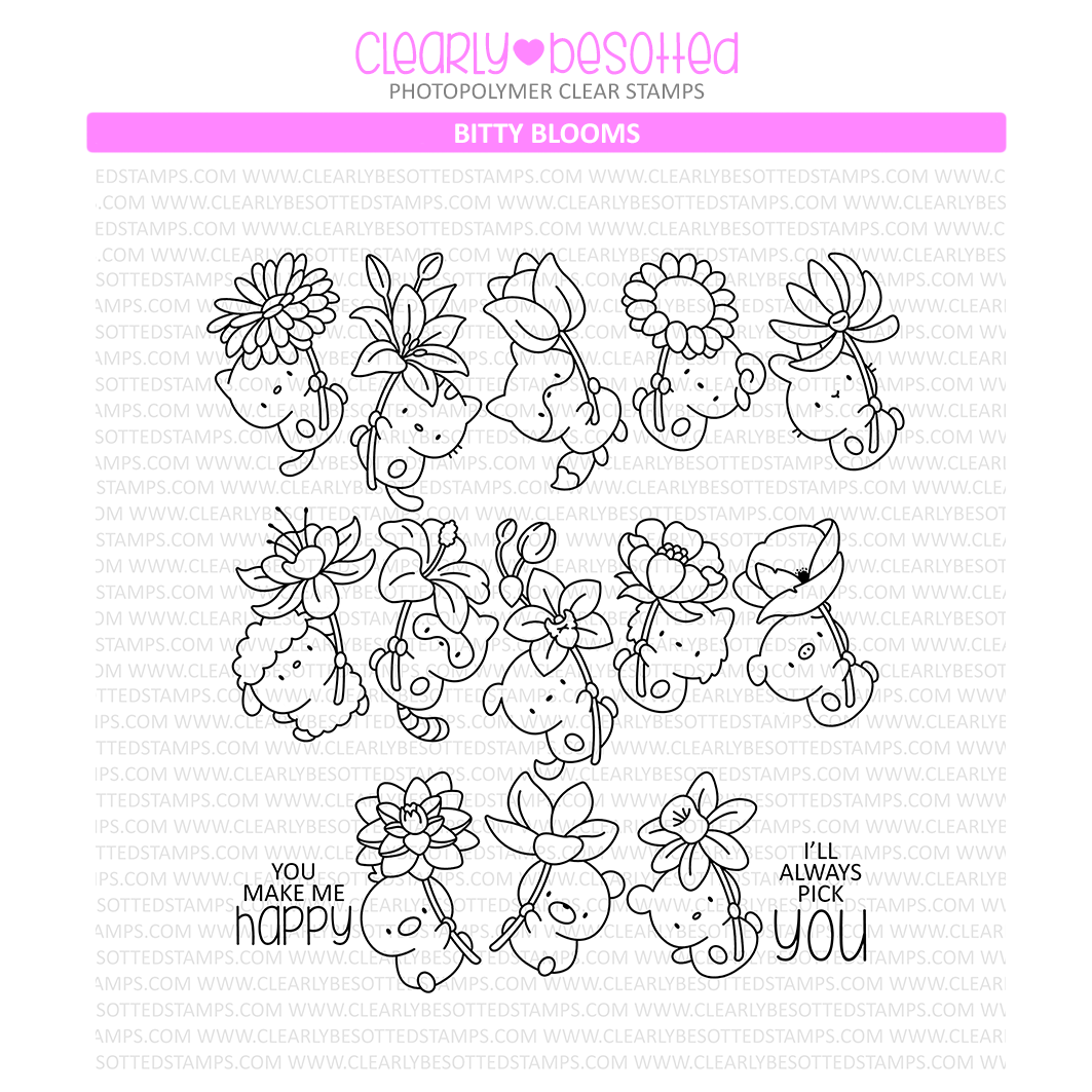 Clearly Besotted Bitty Blooms Clear Stamps 1