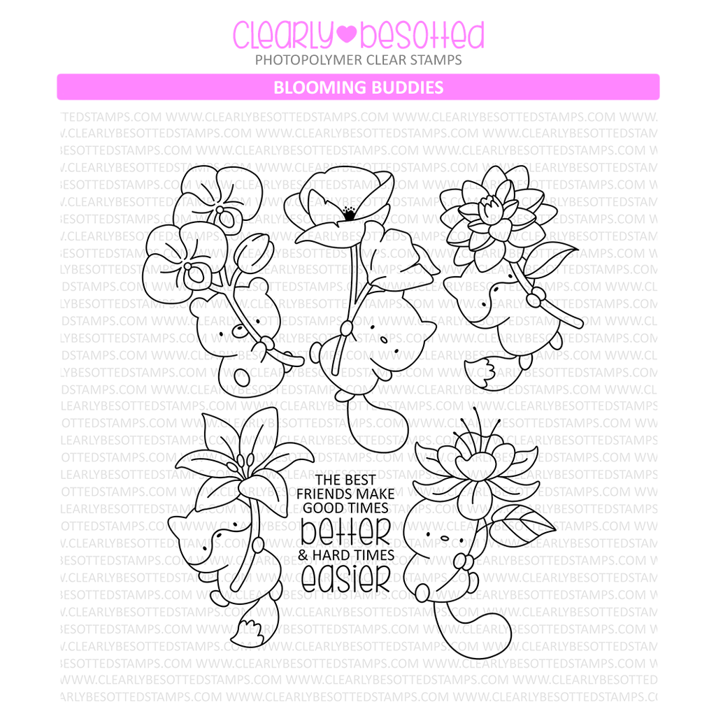 Clearly Besotted Blooming Buddies Clear Stamps