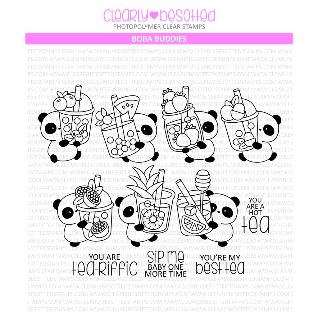 Clearly Besotted Boba Buddies Clear Stamps 1