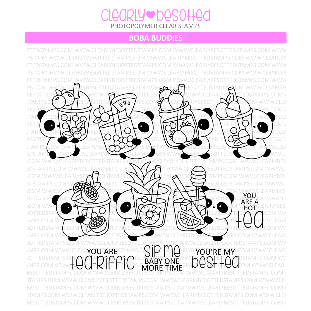 Clearly Besotted Boba Buddies Clear Stamps 1