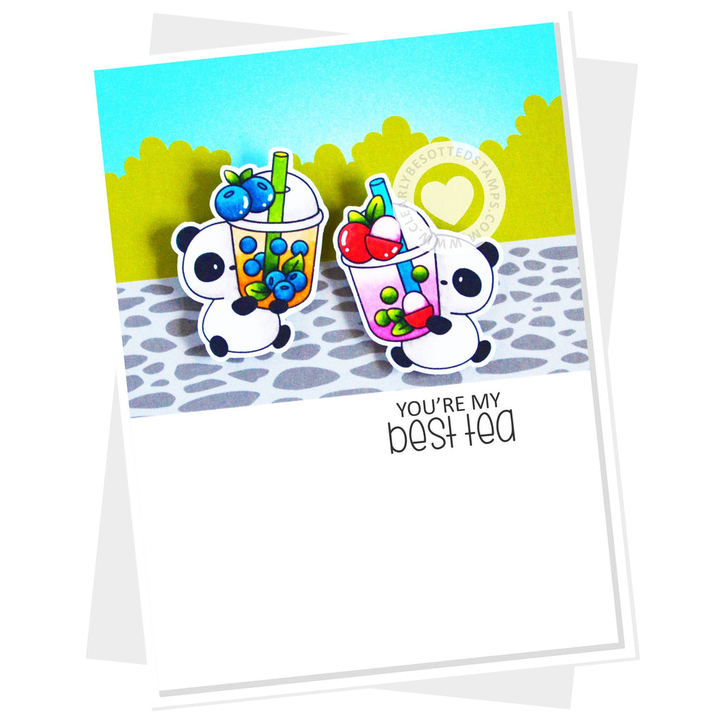 Clearly Besotted Boba Buddies Clear Stamps blueberry
