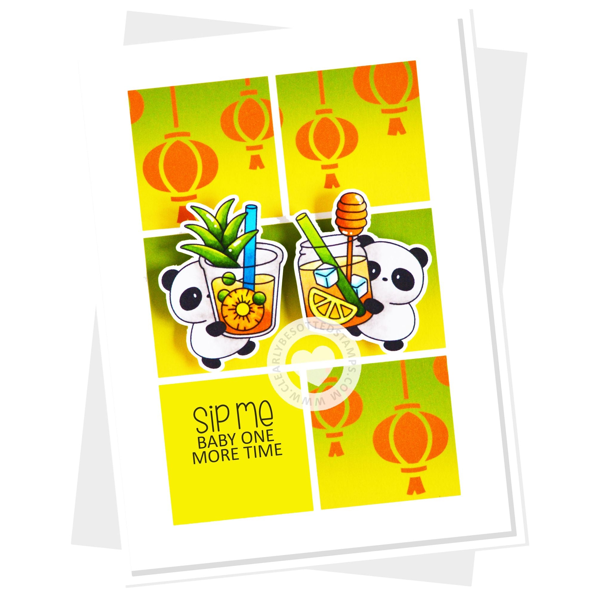 Clearly Besotted Boba Buddies Clear Stamps lanterns