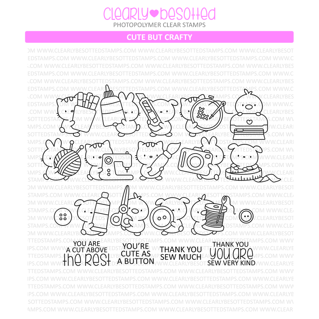 Clearly Besotted Cute But Crafty Clear Stamps
