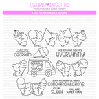 Clearly Besotted Cute Cone-gratulations Clear Stamps