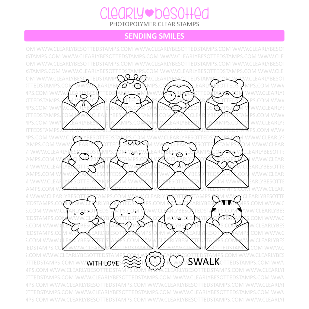 Clearly Besotted Sending Smiles Clear Stamps