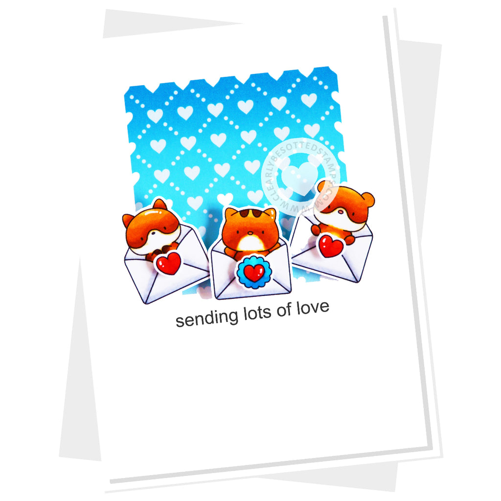 Clearly Besotted Sending Smiles Clear Stamps hearts