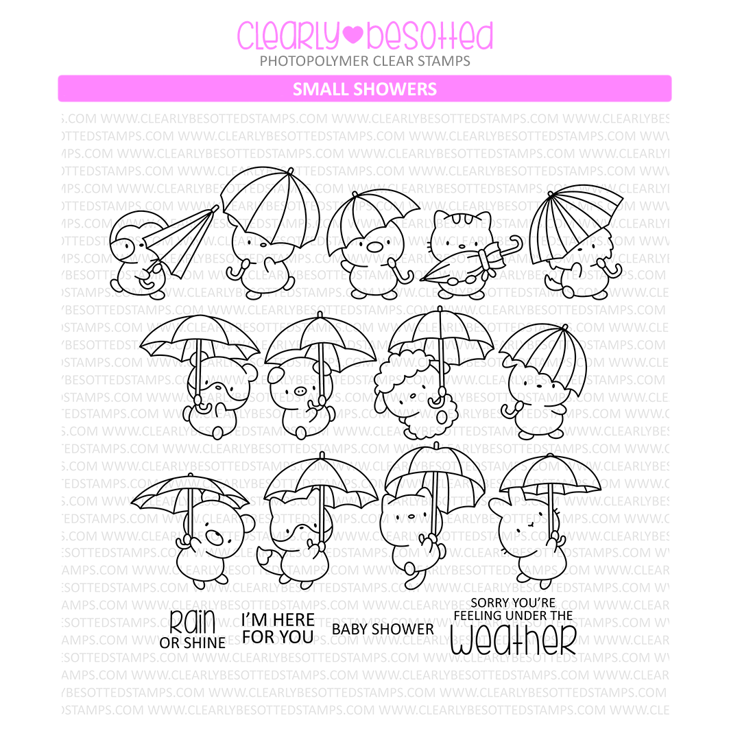 Clearly Besotted Small Showers Clear Stamps 1