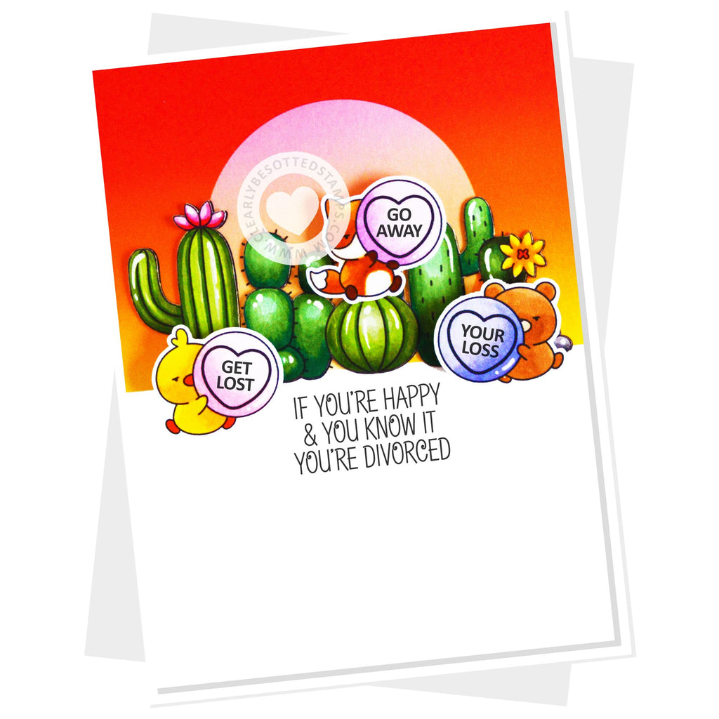 Clearly Besotted Stupid Cupid Clear Stamps cacti