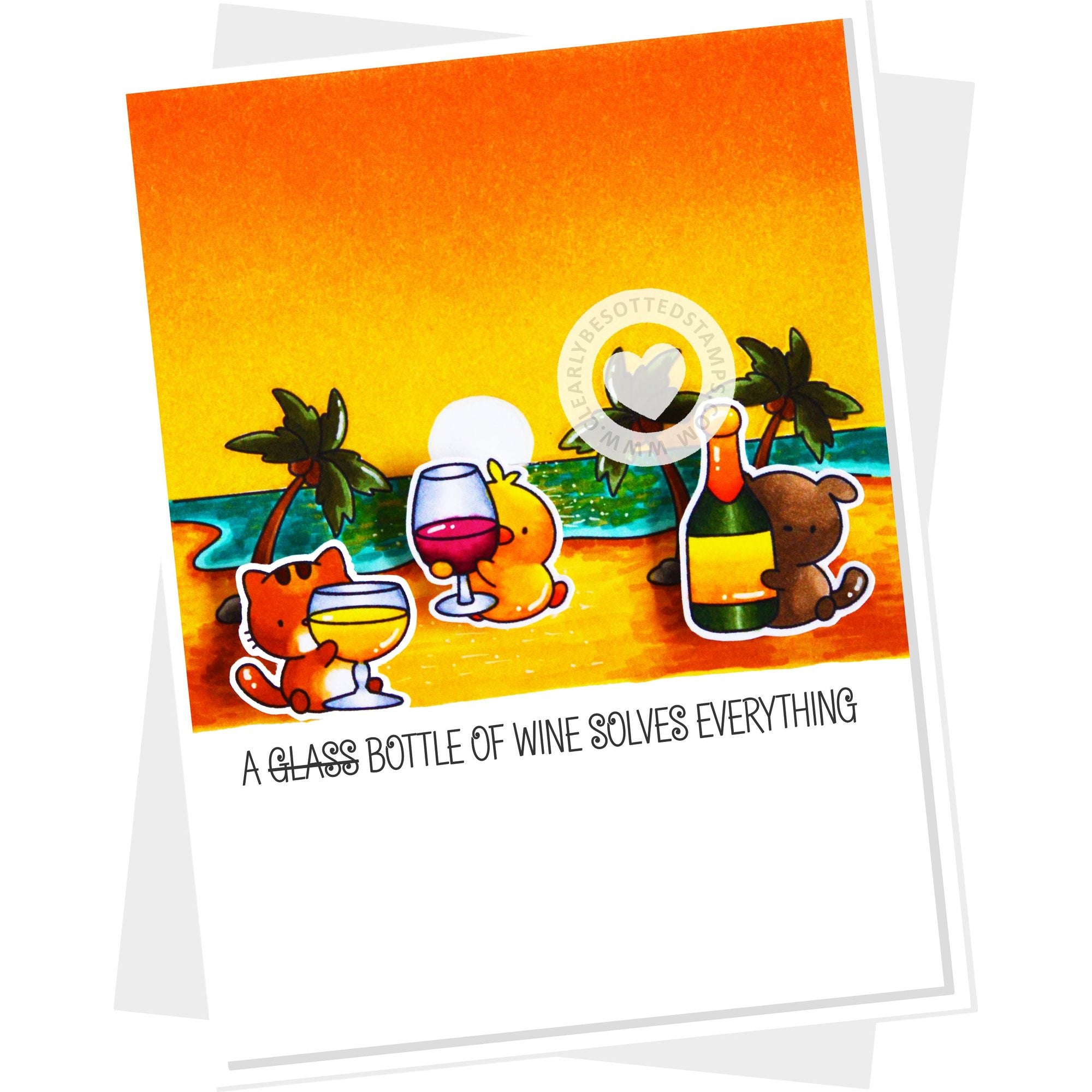 Clearly Besotted Tiny Tipples Clear Stamps beach