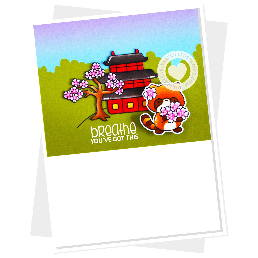 Clearly Besotted Tranquil Times Clear Stamps pagoda