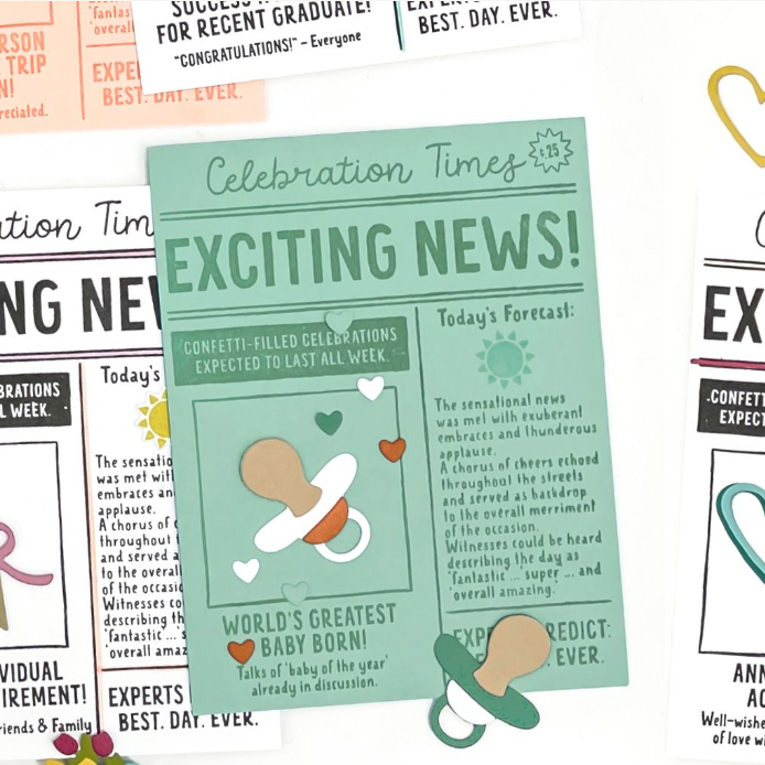 Concord & 9th Happy Headlines Stamp and Die Bundle