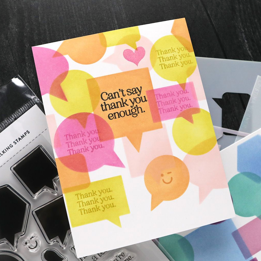 Concord & 9th Kristina Werner Just Talking Stencil Set kw1253 thank