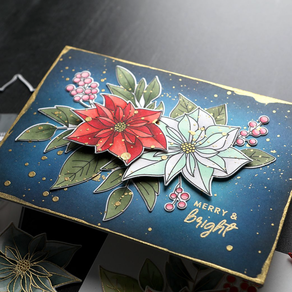 Concord & 9th Kristina Werner Pretty Poinsettias Die Set kw1022 bright