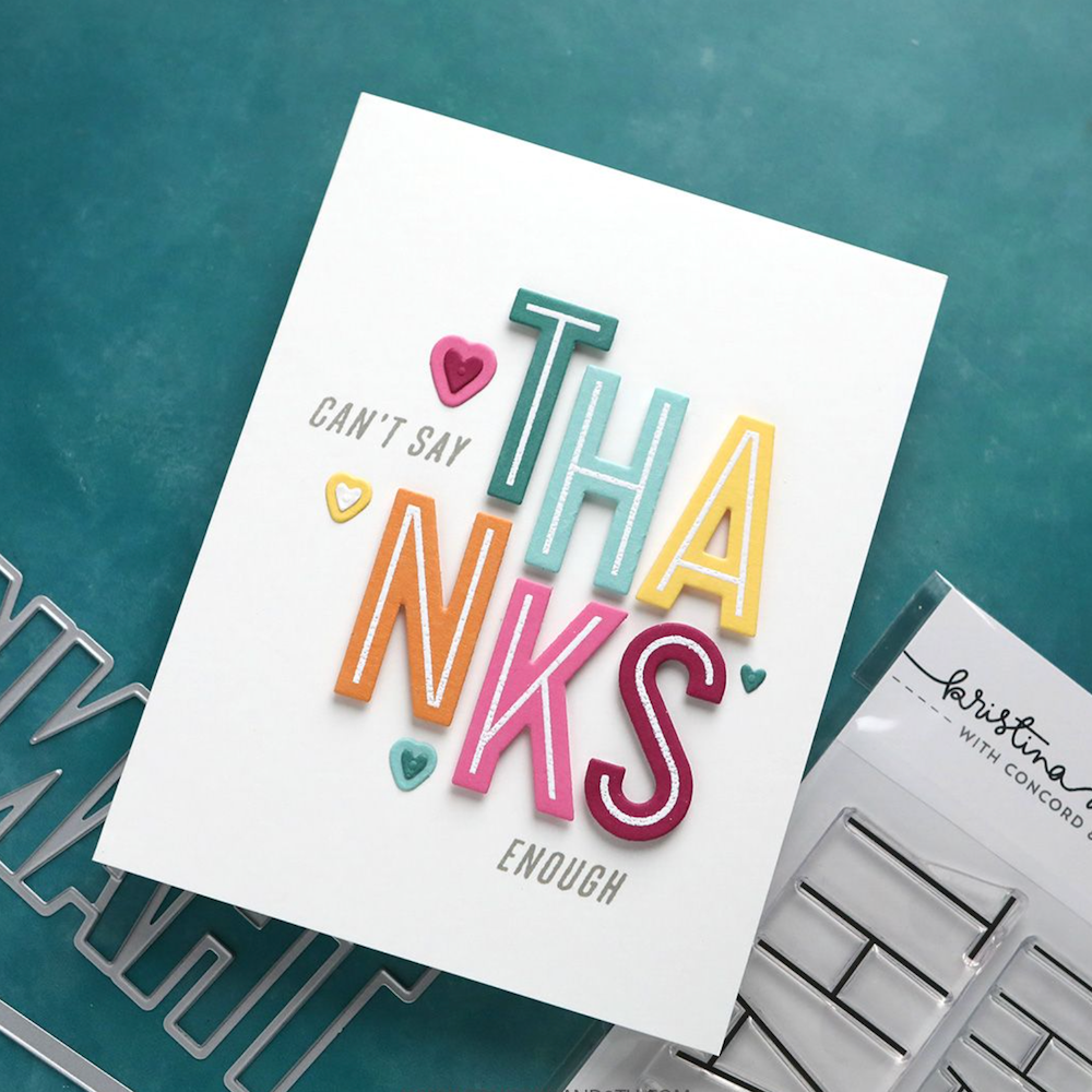 Concord & 9th Kristina Werner Thank You Words Die Set kw1103 enough