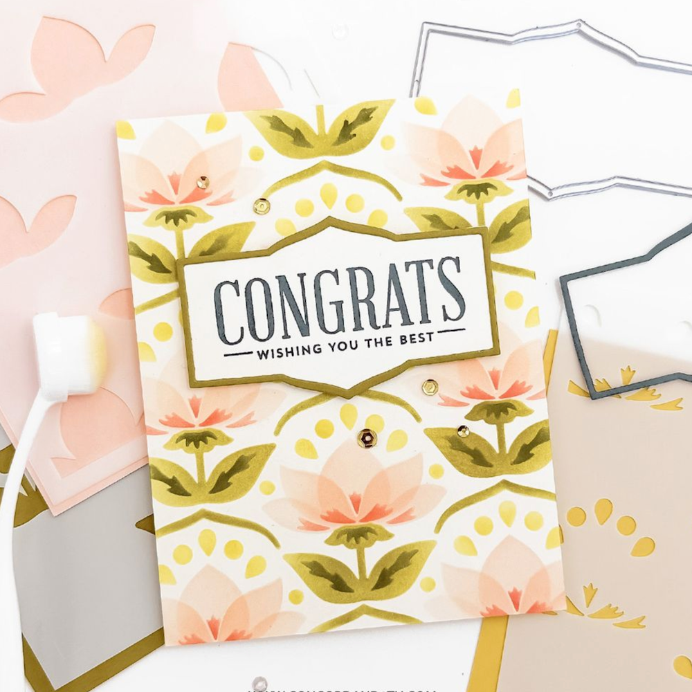 Concord & 9th Layered Lotus Die Set 13002 congrats wishing you the best