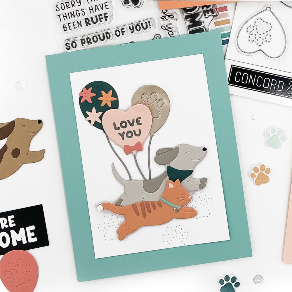 Concord & 9th Pet Pals Clear Stamp Set 12628 love