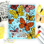 Simon Says Stamp Confetti Butterflies Wafer Dies sd511 Happy Camper Get Well Card You Make Me Smile Card