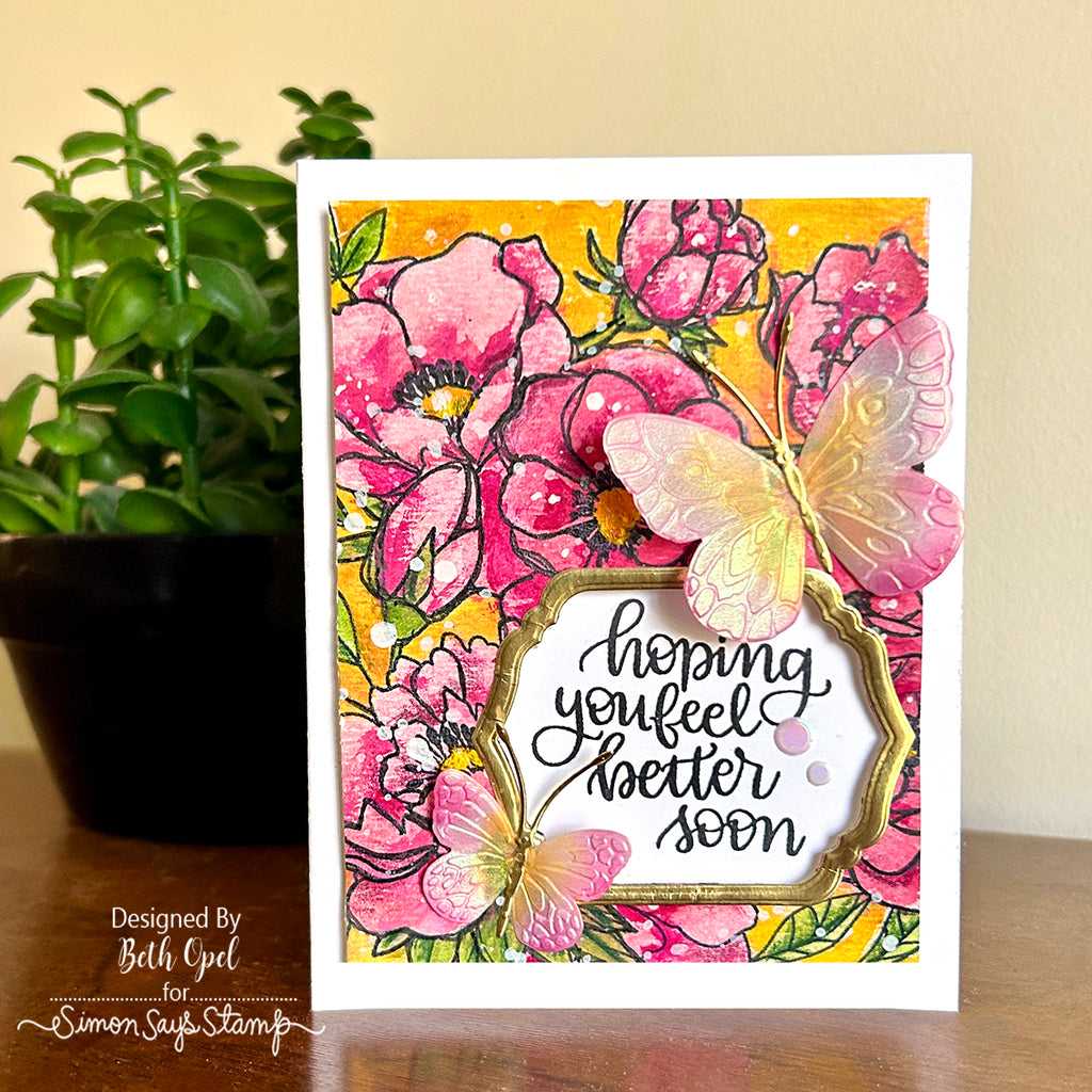 Simon Says Stamp Confetti Butterflies Wafer Dies sd511 Happy Camper Get Well Card | color-code:ALT05