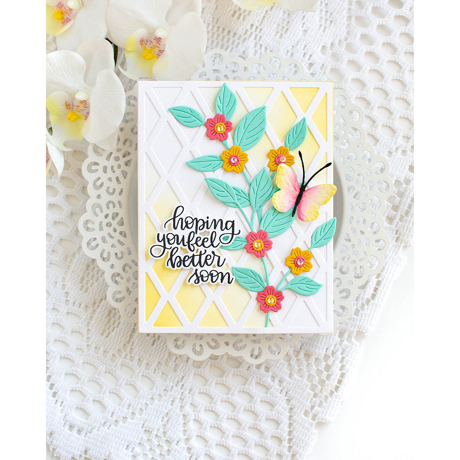 Simon Says Stamp Confetti Butterflies Wafer Dies sd511 Happy Camper Get Well Card | color-code:ALT02