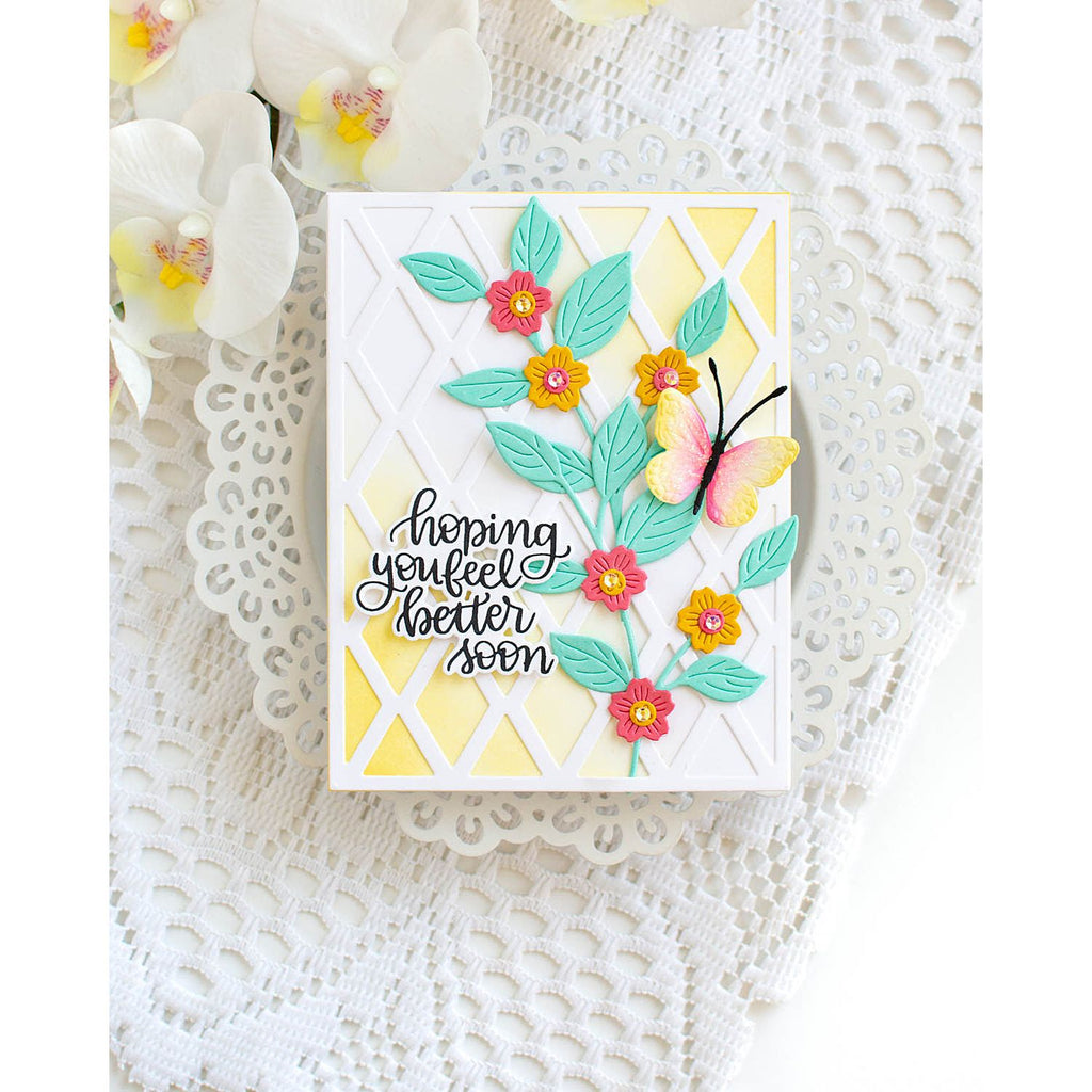 Simon Says Stamp Embossing Folder and Dies Confetti Butterflies sfd511set Happy Camper Get Well Card | color-code:ALT01